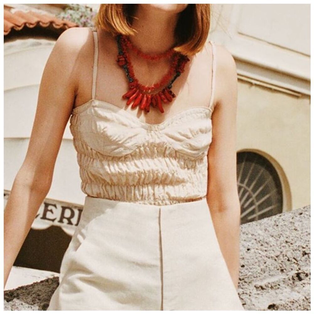 Zara Cream Crop Top